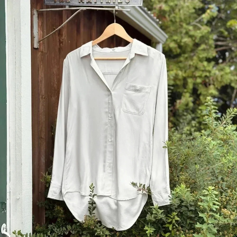 Sunday Best Casual Rayon Shirt - Size S - light grey - button down